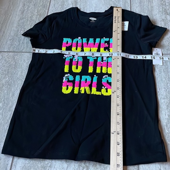 Old Navy Girls Black Flippy Sequin Shirt M (8) - Picture 3 of 13